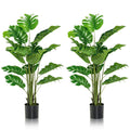 5FT Artificial Tree 2-Pack Faux Monstera Deliciosa Plant for Indoor & Outdoor